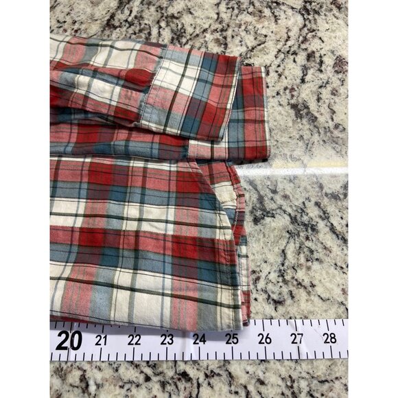 American Eagle Plaid Button Down Shirt Red Blue White Size 8l Western - Picture 7 of 8